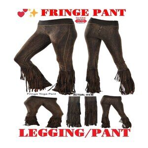 🛑 BULLY Fold Over FRINGE ➕🆒 LEGGING PANT High Waist Mineral Wash 💸BUY NOW‼️🟢